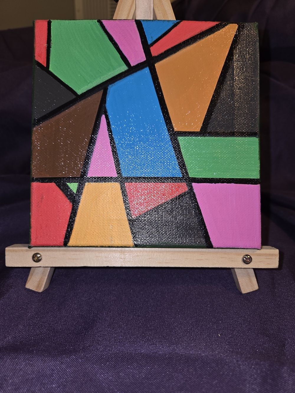 Vibrant Geometric Mini Canvas Art - Multicolor